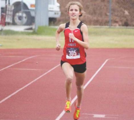 Holliday's Hanna Spears was way out front to finish first in the District 7-3A Cross Country Meet.
