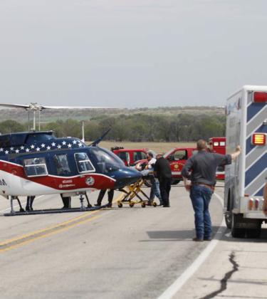 The Archer County Sheriff's Office is responsible for dispatching all first responders and providing support at scenes like this wreck on Hwy. 25 in April 2022. File photo