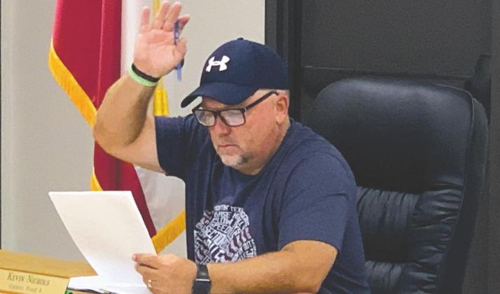 City of Holliday city council member Kevin Nichols votes in favor of passing a motion during the council meeting Monday, Sept. 14. Photo/Jenny Schroeder
