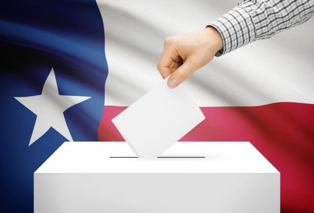 ballot box and texas flag springer tops luther