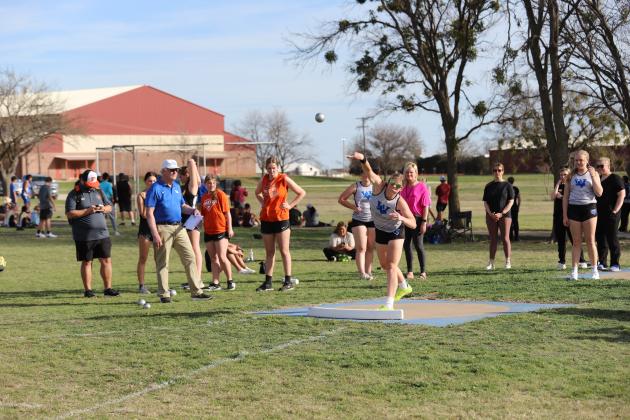 Gabby Hoegger throws the shot