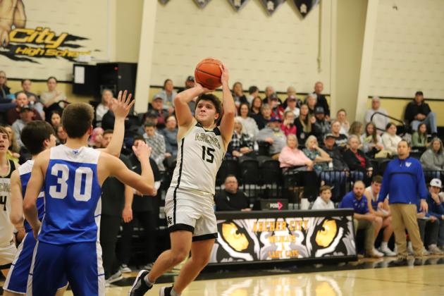 Archer City's Kline Mayo shoots fadeaway jumper