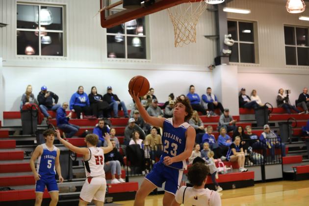 Windthorst's Brock Belcher attempts a layup 