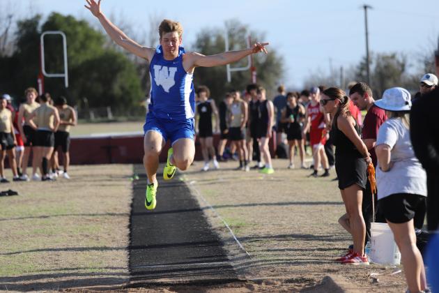 Jaxon Stark attempts the long jump