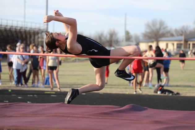 MaKaylee McCown attempts the high jump