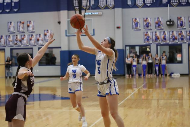 Windthorst's Annikah Frank puts up a three-pointer