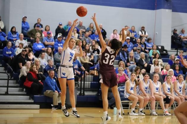 Windthorst's Cameron Belcher looks to pass the ball