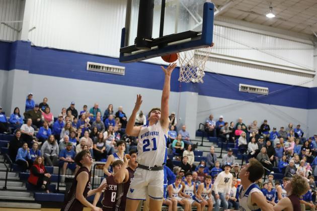 Windthorst's Jaxon Stark goes for a layup