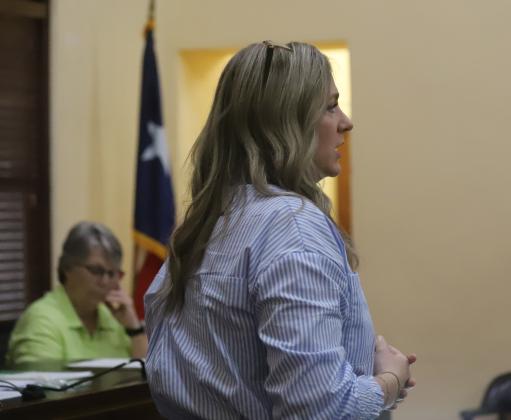 County Attorney Jordyn Berend speaks at the county commissioner's court workshop on Thursday, May 21.