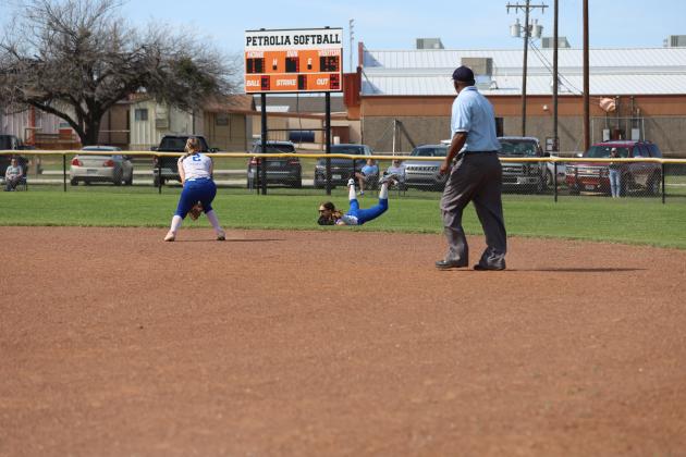 Schroeder dives for the ball