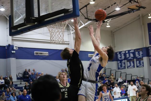 Windthorst's Tanner Doyal throws up a floater