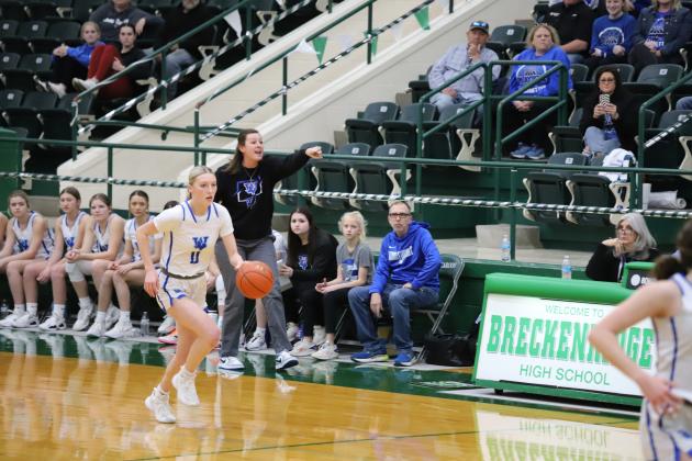 Windthorst's Rylee Wolf dribbles down the court