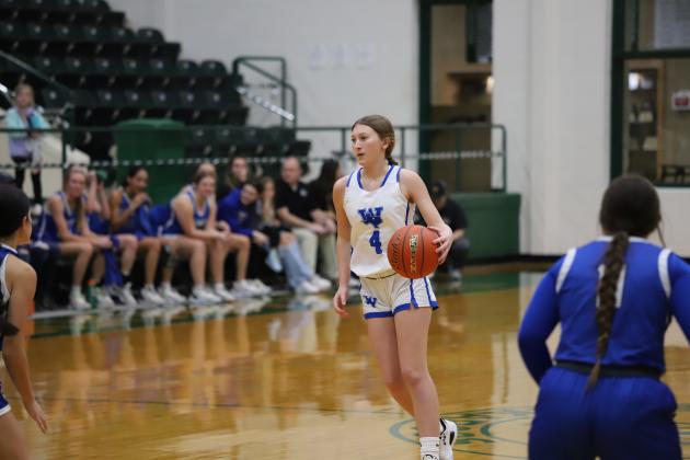 Windthorst's Karissa Fillingim dribbles down the court