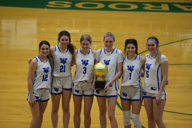 Windthorst Trojanette seniors (Bri Hoff, Addy Schroeder, Cameron Belcher, Rylee Wolf, Saige Anderson, and Annikah Frank)