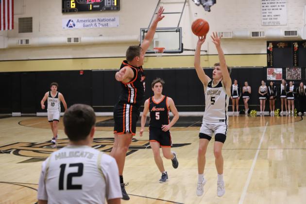 Archer City's Landon Smith 3-pointer