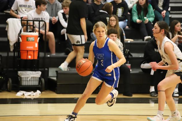Windthorst's Cameron Belcher drives the lane