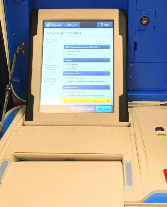 Voters will be able to review their choices on the new touch screen voting machines in Archer County. After reviewing their votes, a voter must print their ballot. Photo/Nathan Lawson