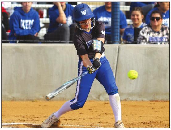 Windthorst senior Marisa Frazier represents one of the two seniors on Alyson Deatherage’s squad. Frazier is back after hitting .510 with 34 RBI and 37 runs scored a season ago. Photo/Will Edwards