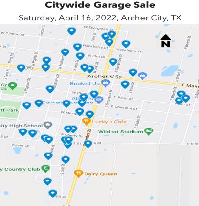 Archer City Garage Sale Map