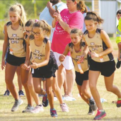 The 2019 Junior High School Cross Country team competes in Haskell last year. File photo