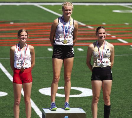 Windthorst Senior Cameron Belcher placed first in the 3200 meter race with a time of 11:18.90 to advance to the state meet. Photo/Landon Davis