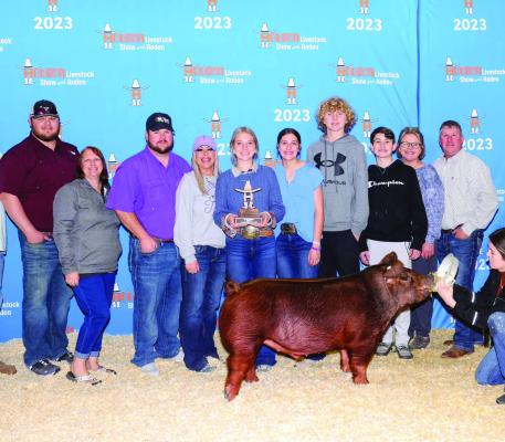 Archer City FFA's Talynn Lowe had the 1st place Class 58 Duroc at the Houston Rodeo and Livestock Show. Courtesy photo