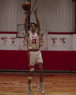 Holliday sharpshooter Tanner Arias nails a three against the City View Mustangs on Friday, Feb. 13. File photo