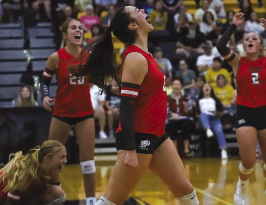 Holliday's Kenna Wood was named District 7-3A MVP after collecting 442 kills, 120 digs and 20 blocks on the season. Photo/Will Edwards