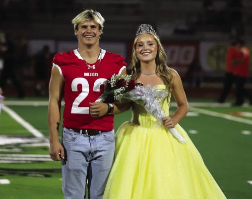 Holliday Homecoming Queen Braylie Womack and senior Parker Jones. Photo/Landon