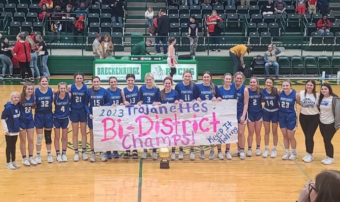 The Windthorst Trojanettes won the bi-district championship with a 46-38 win over Anson on Monday, Feb. 13, in Breckenridge. Courtesy photo