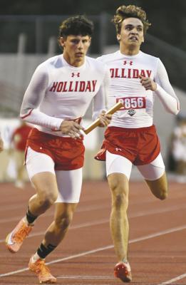 4x400 relay runner Ty Harrison shows off his running form during the Eagles’ gold medal-winning race. Photo/Micah McCartney, Wise County Messenger
