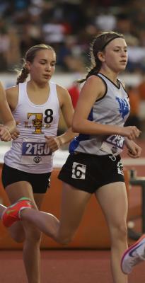 Windthorst freshman Adley Reynolds made her state track debut on Friday, May 15 at the 2A Track and Field State Championships. She ran in the 1600-meter. Photo/Landon Davis