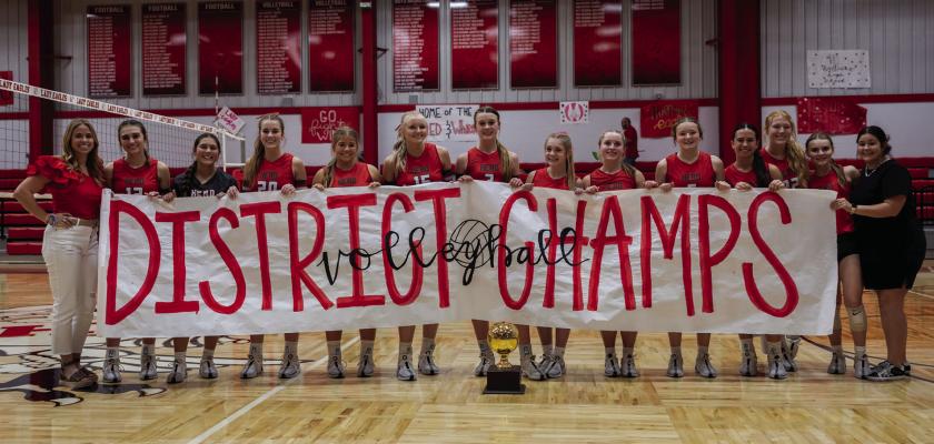 The Lady Eagles secured the Class 3A District 7 championship after a 3-0 sweep over the Jacksboro Tigerettes on Tuesday, Oct. 29. The team finished district with a perfect 12-0 record. Courtesy photo/Jim Harrison