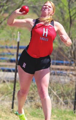 Holliday’s Campbell Jurecek was the district champion at the District 7-3A meet on April 11 and 14. Jurecek and the Lady Eagles took home the team crown with 248 points. Photo/Will Edwards