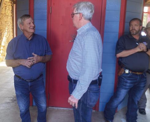 Texas Lieutenant Governor Dan Patrick stopped in Archer City to visit the Royal Theater and then headed to Dairy Queen to meet with the Archer County Sheriff's Office on Thursday, Sept. 29. Courtesy photo