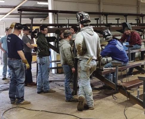 Windthorst FFA members and Travis Vaughn have recently two days building new bleachers for the Archer County Show barn. Thank you to these students for their hard work: Cayden, Koen, Jaxon, Dayton, Brady, Bonner, Ryder, Stephen and Drew. Courtesy photos