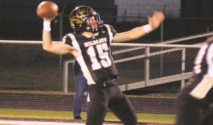 Junior quarterback Ty Bates takes aim at an open receiver in Archer City’s 47-13 win over Seymour on Friday, Oct. 30. Photos/Jerry Phillips