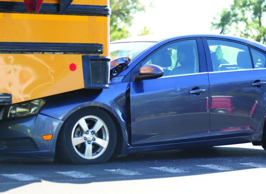 No injuries were reported to the students on board following a Holliday ISD school bus being rear ended on Tuesday, Oct. 21. Photo/Landon Davis