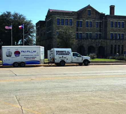 Brian's Plumbing is nearing completion of a sewer line project at the Archer County Courthouse. Photo/Nathan Lawson