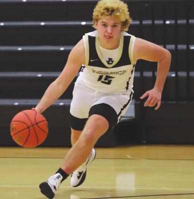 Archer City’s Kline Mayo connected on a go-ahead 3-pointer with a minute remaining in the Wildcats’ 58-53 win over Lovelady on Thursday, Dec. 2. Photo/Will Edwards
