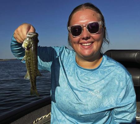 Windthorst FFA Bass Fishing Team competed at the first fishing tournament of the year. Pictured is Bass Fishing Team member Jeslyne West. Courtesy photo