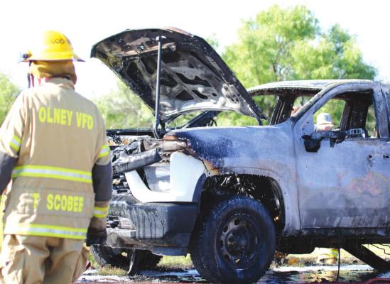 VFDs fight pickup truck fire
