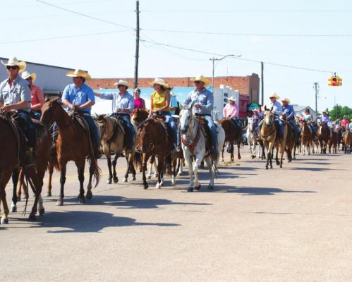 The Red River Riding Club took home the first place prize in the riding club division of the Archer County Rodeo Parade on Saturday, June 19. Hat Creed Calvary placed second. Photo/Callie Lawson