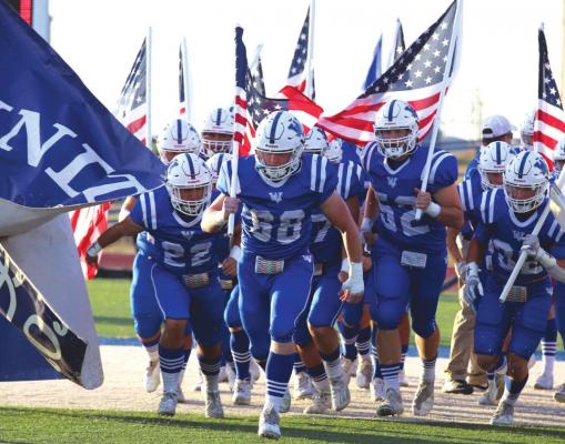 Windthorst posted its second shutout of the season, holding City View to 139 yards of offense in the Trojans’ 34-0 win over the Mustang on Thursday. Photo/Will Edwards