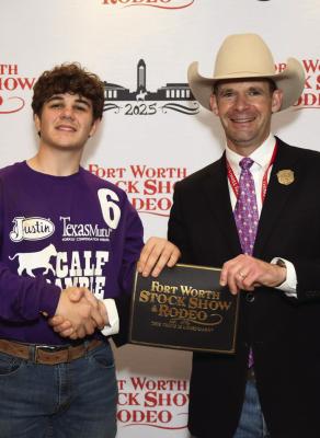Ben Miller won a $500 purchase certificate toward a heifer for a 4-H or FFA project for exhibition at next year’s Fort Worth Stock Show &amp; Rodeo. Courtesy photo/FWSSR