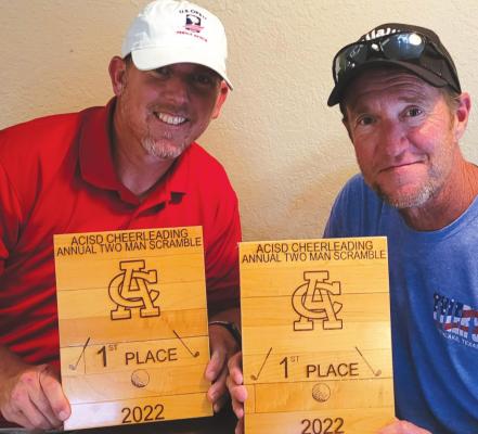 TOP: Jon Cowan and Frank Murray placed first at the two man scramble.