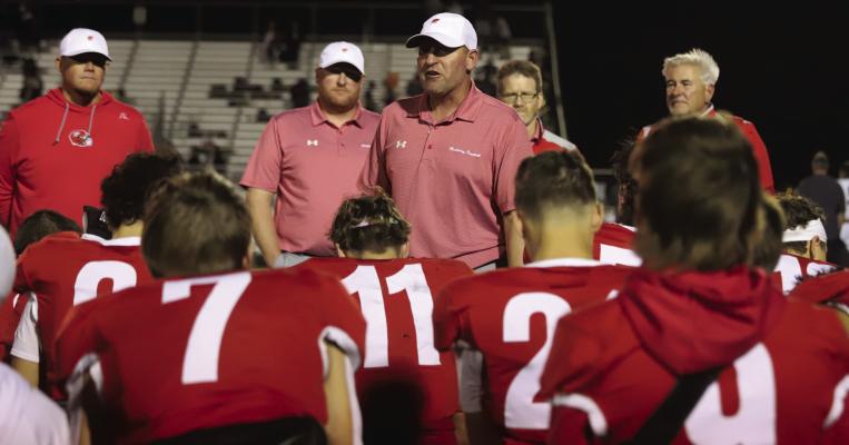 Holliday Head Coach Kyle Atwood will be leading a new group of Eagles after the team graduated 21 seniors last year. Helping lead the team on field will be Junior Quarterback Landon Jones and Senior Running Back Brayden Hamill. File photo