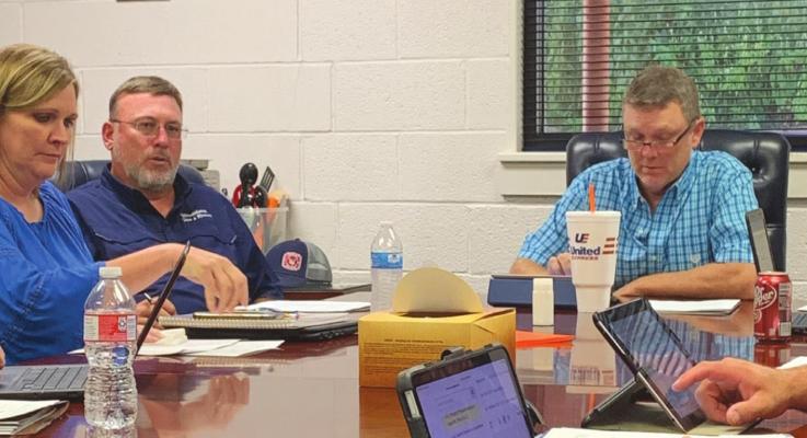 Windthorst ISD Assistant Superintendent Darla Tackett (left) led the school board through its instructional update on Monday, Sept. 13. Photo /Nathan Lawson