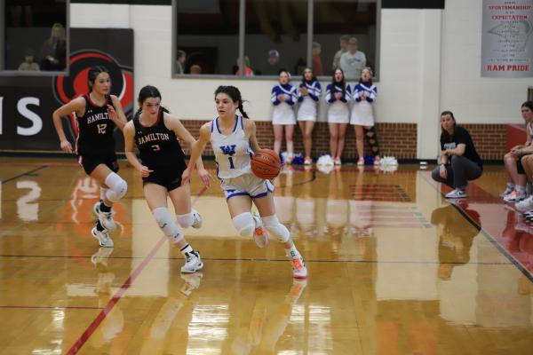 Windthorst's Saige Anderson dribbles down the court