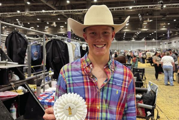 Whit Parkey placed 3rd in his Brangus class at the Houston Livestock Show. Courtesy photo